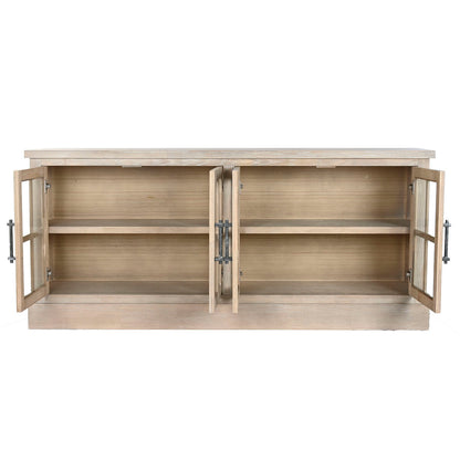 Skänk Home ESPRIT Naturell Trä Glas 180 x 40 x 82 cm finns hos Nordekko