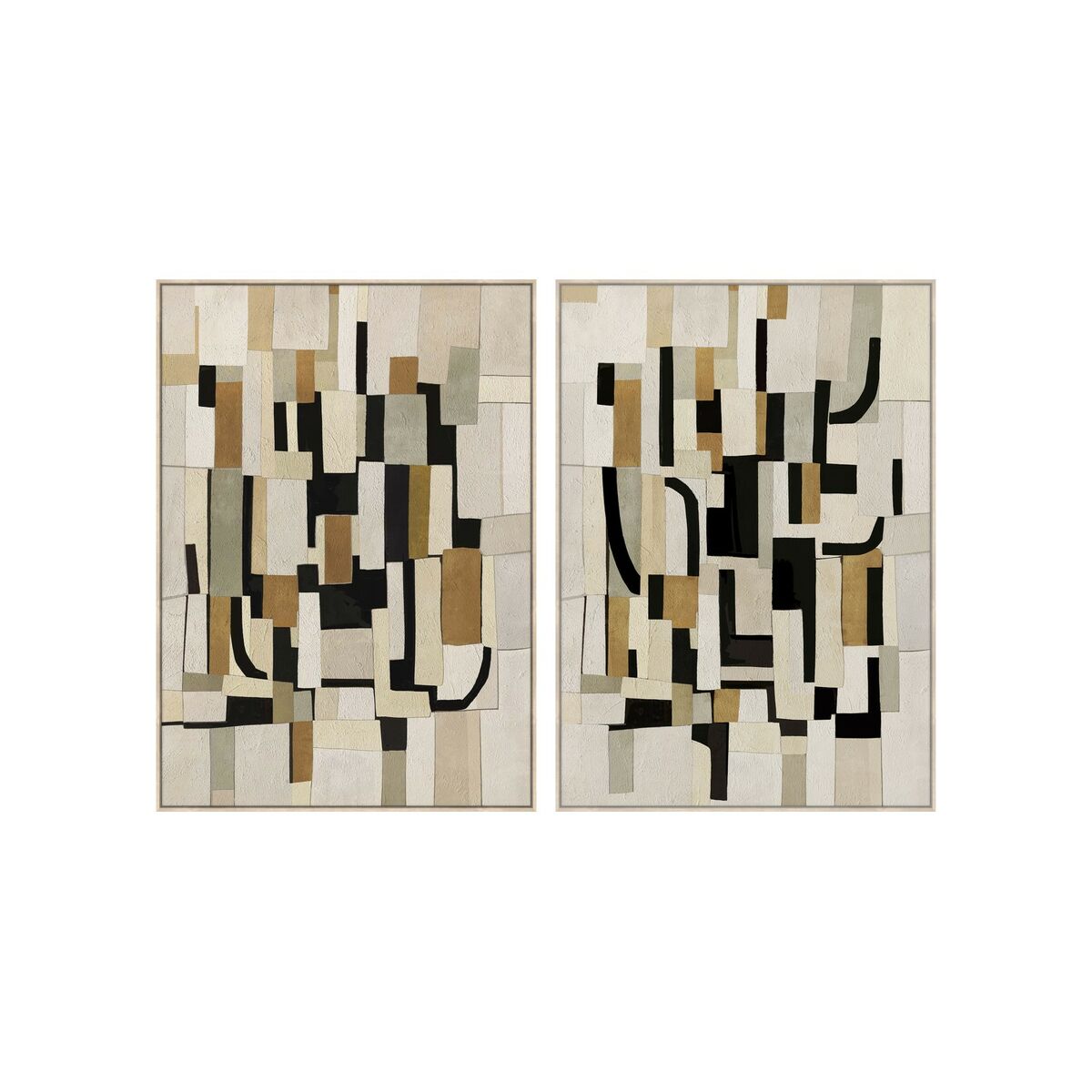 Kanvas Home ESPRIT Vit Svart Abstrakt Urban 100 x 4 x 140 cm (2 antal) finns hos Nordekko
