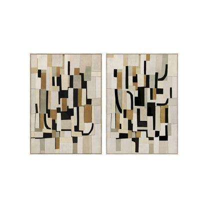 Kanvas Home ESPRIT Vit Svart Abstrakt Urban 100 x 4 x 140 cm (2 antal) finns hos Nordekko