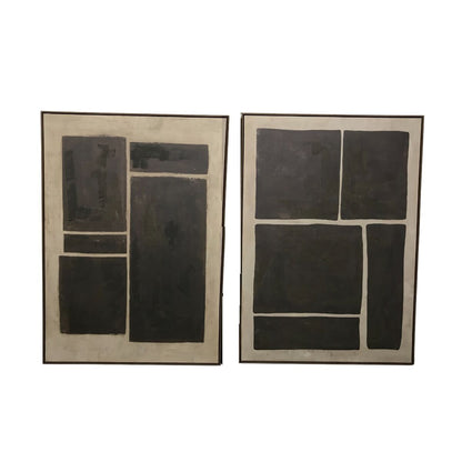 Kanvas Home ESPRIT Mörkbrun Ljusbrun Abstrakt Modern 100 x 4 x 140 cm (2 antal) finns hos Nordekko