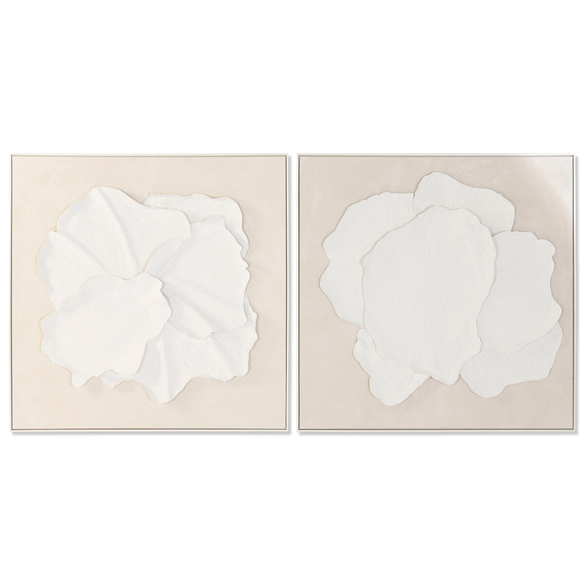 Tavla Home ESPRIT Vit Beige Abstrakt Skandinavisk 102,5 X 4,5 X 102,5 CM (2 antal) finns hos Nordekko