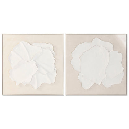 Tavla Home ESPRIT Vit Beige Abstrakt Skandinavisk 102,5 X 4,5 X 102,5 CM (2 antal) finns hos Nordekko