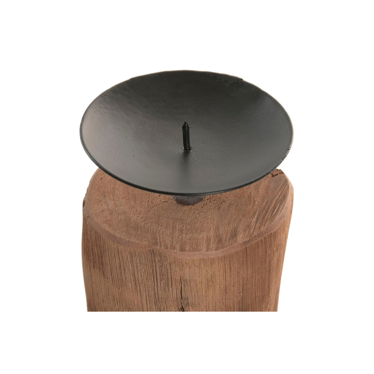 Set med ljusstakar Home ESPRIT Brun Svart Naturell Järn teakträ 8 x 8 x 30 cm (3 antal) finns hos Nordekko