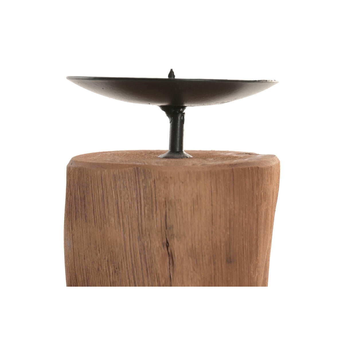 Set med ljusstakar Home ESPRIT Brun Svart Naturell Järn teakträ 8 x 8 x 30 cm (3 antal) finns hos Nordekko