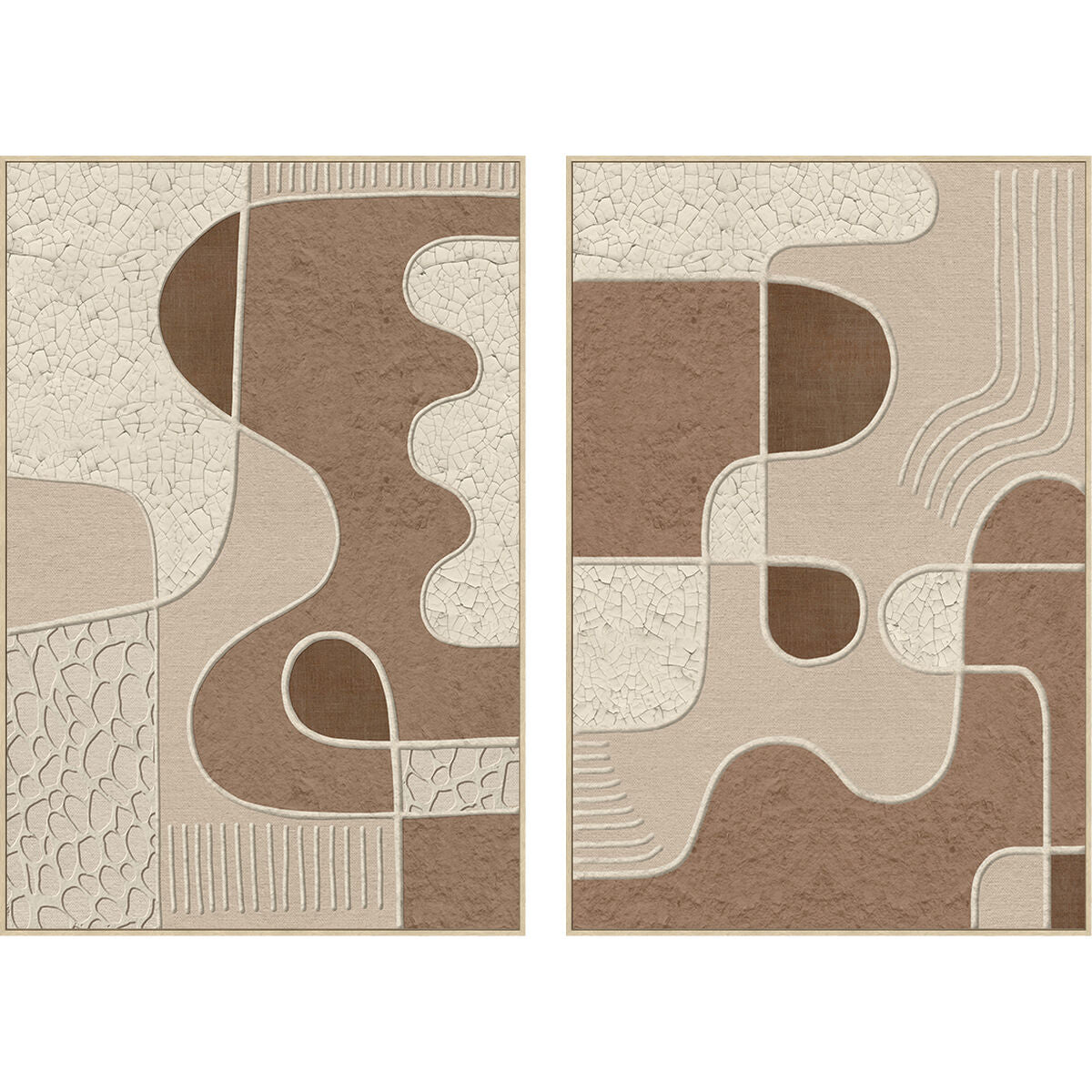 Kanvas Home ESPRIT Vit Beige Abstrakt Urban (2 antal) finns hos Nordekko