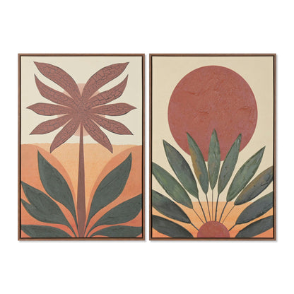 Kanvas Home ESPRIT Grön Orange Palmer Kolonial 63 x 4,5 x 93 cm (2 antal) finns hos Nordekko