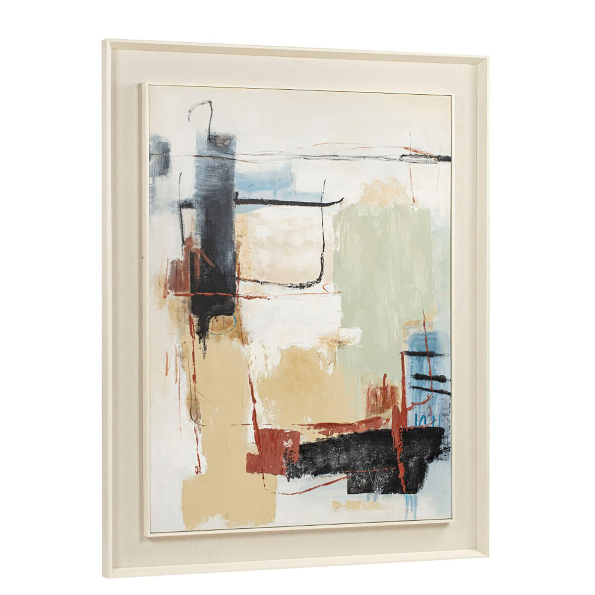 Kanvas Home ESPRIT Gul Vit Abstrakt Urban 110 X 6 X 140 CM finns hos Nordekko