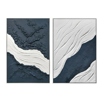 Kanvas Home ESPRIT Blå Vit Modern 83 x 4 x 123 cm (2 antal) finns hos Nordekko