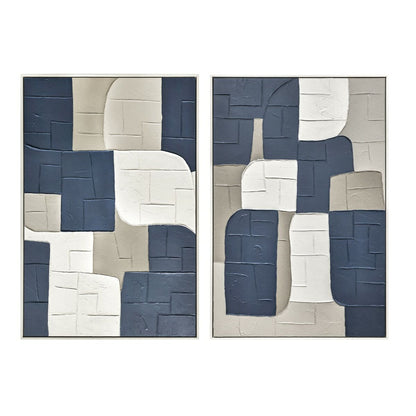 Kanvas Home ESPRIT Blå Vit Abstrakt Urban 83 x 4 x 123 cm (2 antal) finns hos Nordekko
