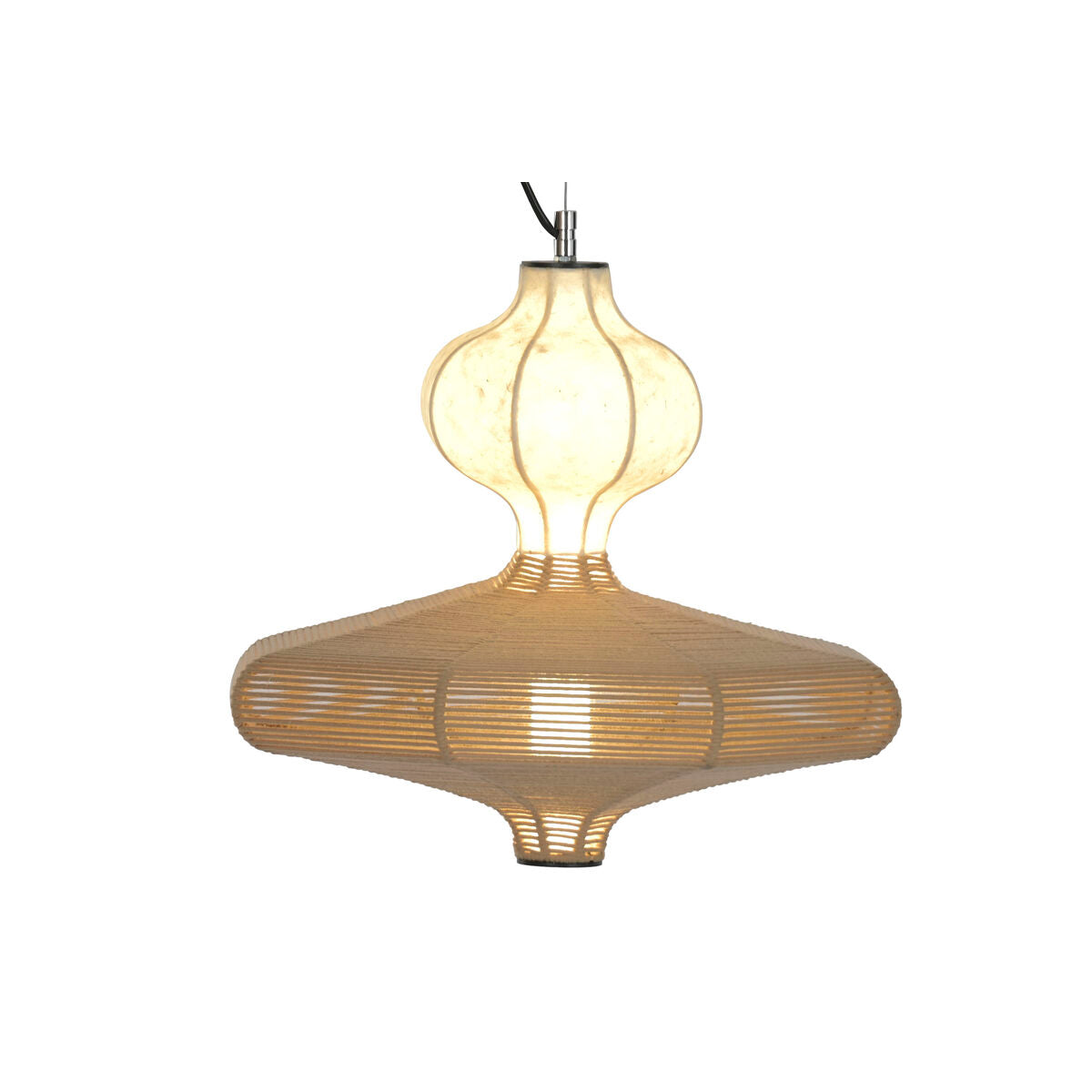 Taklampa Home ESPRIT Vit Naturell Papper Stål 50 X 50 X 40,6 CM finns hos Nordekko
