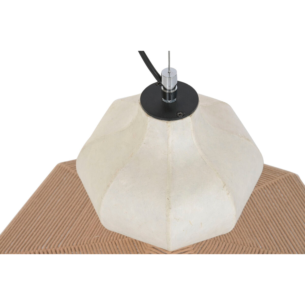 Taklampa Home ESPRIT Vit Naturell Papper Stål 50 X 50 X 40,6 CM finns hos Nordekko