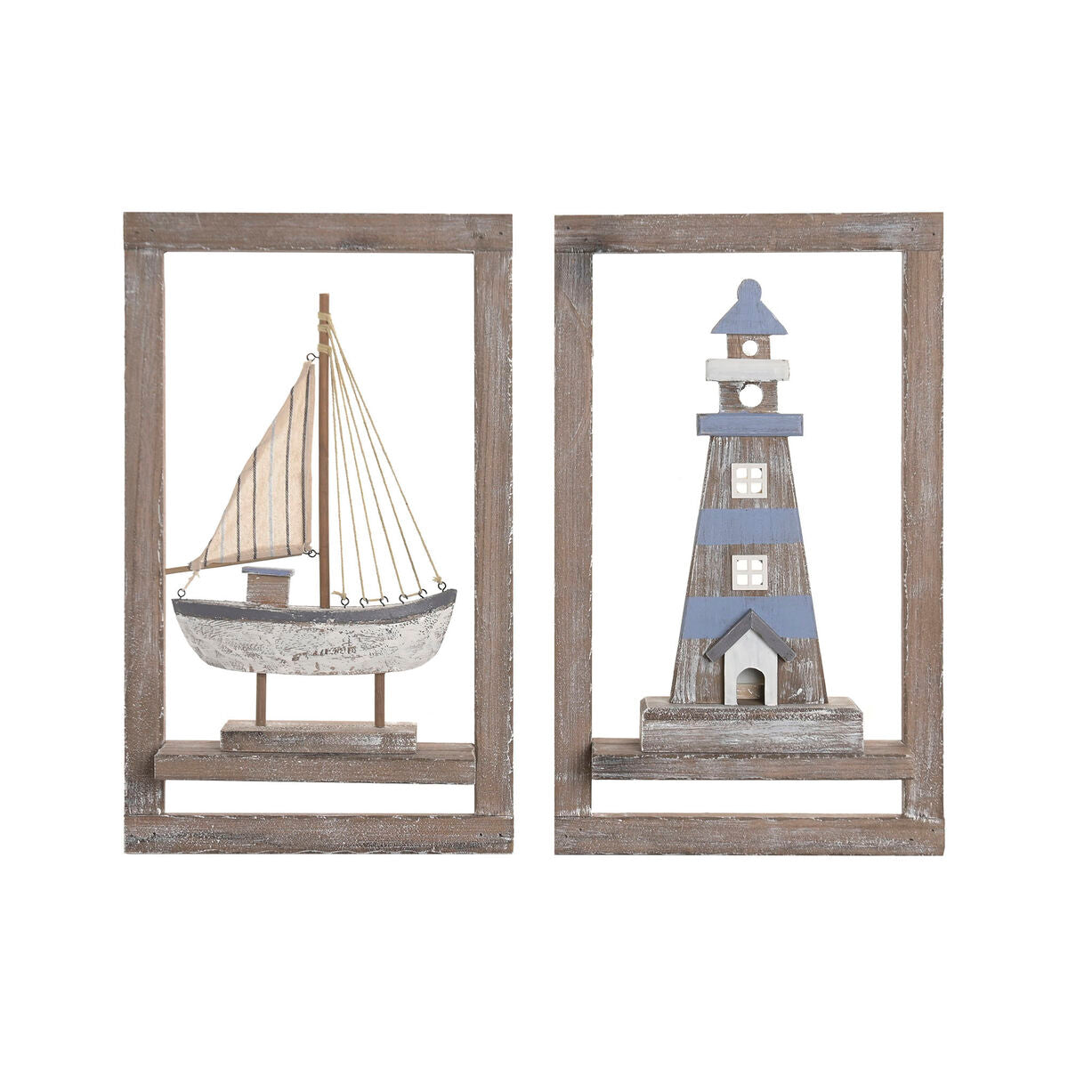 Väggdekoration Home ESPRIT Trä MDF 30 x 8 x 50 cm (2) finns hos Nordekko
