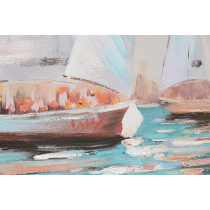 Tavla Home ESPRIT Vit Turkos Segelbåtar Medelhavs 120 x 3,8 x 60 cm (2 antal) finns hos Nordekko