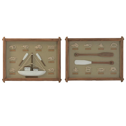 Tavla Home ESPRIT Beige Naturell Knut 59 x 4 x 45 cm (2 antal) finns hos Nordekko