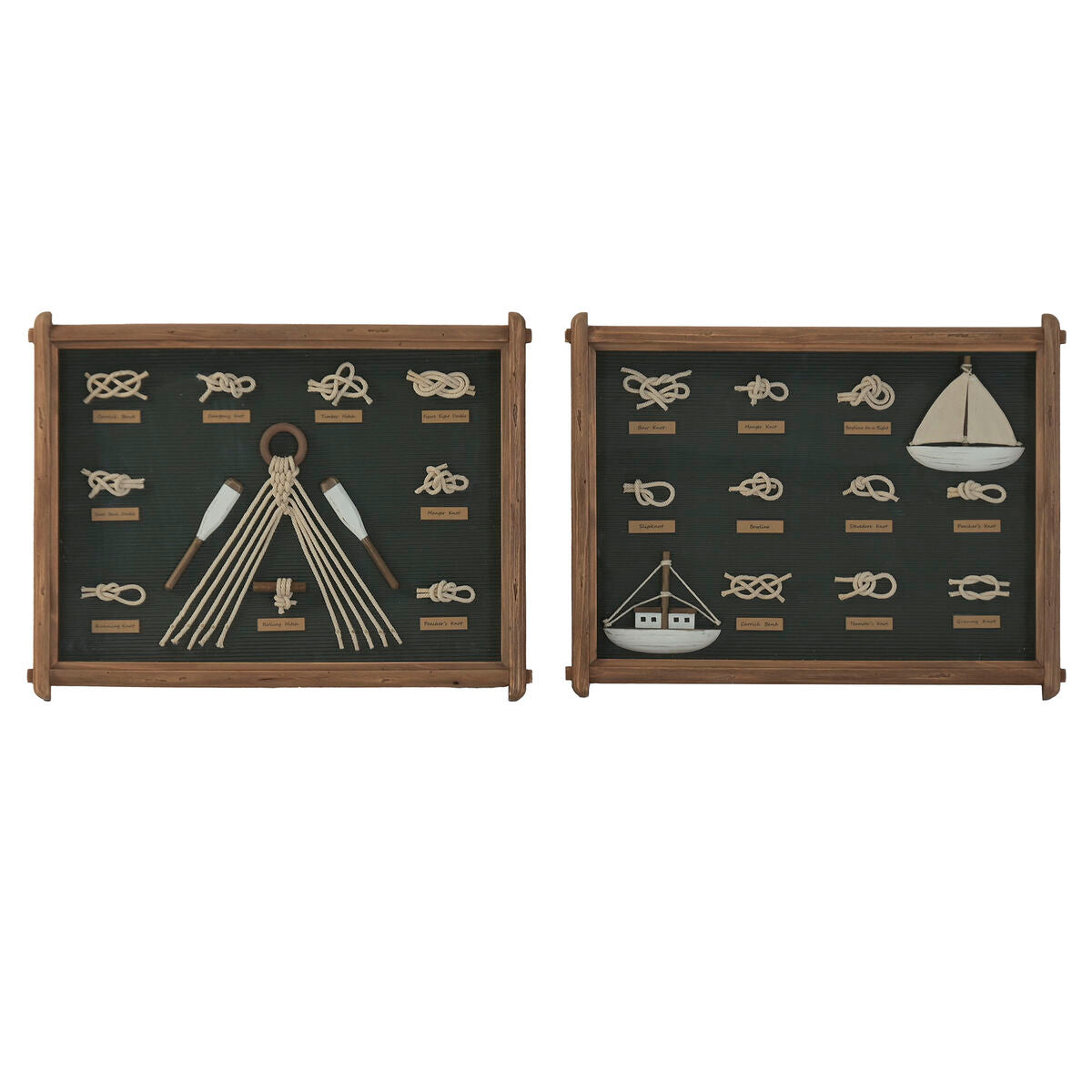 Tavla Home ESPRIT Naturell Marinblå Knut 59 x 4 x 45 cm (2 antal) finns hos Nordekko