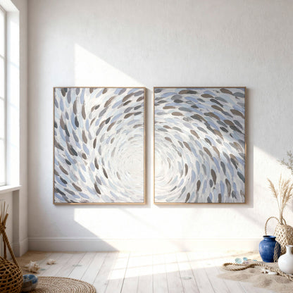 Tavla Home ESPRIT Blå Vit Spiraler 82,5 X 3 X 102,5 CM (2 antal) finns hos Nordekko