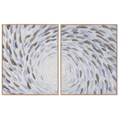 Tavla Home ESPRIT Blå Vit Spiraler 82,5 X 3 X 102,5 CM (2 antal) finns hos Nordekko