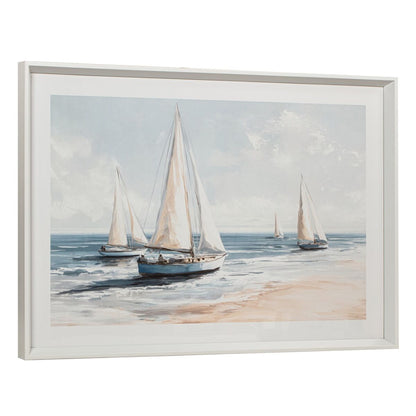 Tavla Home ESPRIT Blå Segelbåtar Medelhavs 100 x 2,5 x 70 cm (2 antal) finns hos Nordekko
