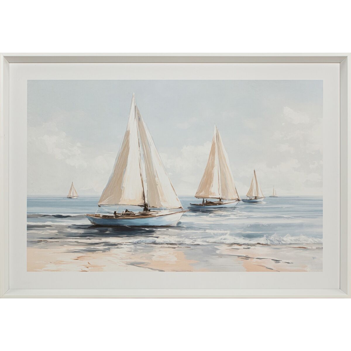 Tavla Home ESPRIT Blå Segelbåtar Medelhavs 100 x 2,5 x 70 cm (2 antal) finns hos Nordekko