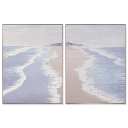 Tavla Home ESPRIT Blå Turkos Hav och ocean Med relief 90 x 2,5 x 120 cm (2 antal) finns hos Nordekko