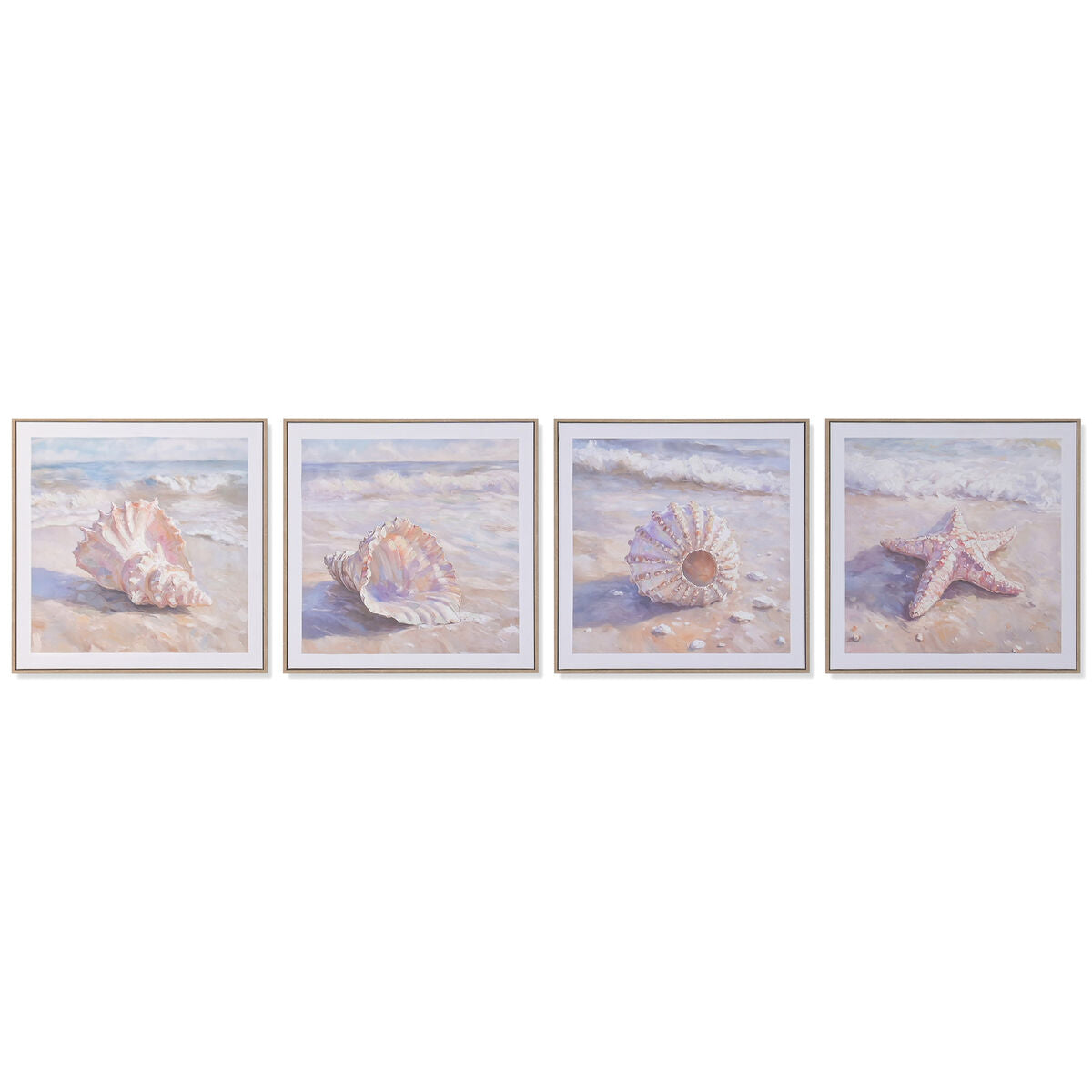 Tavla Home ESPRIT Strand Medelhavs Med relief Snigel 50 x 2,5 x 50 cm (4 antal) finns hos Nordekko