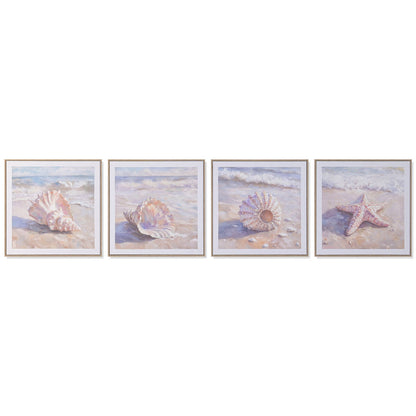 Tavla Home ESPRIT Strand Medelhavs Med relief Snigel 50 x 2,5 x 50 cm (4 antal) finns hos Nordekko