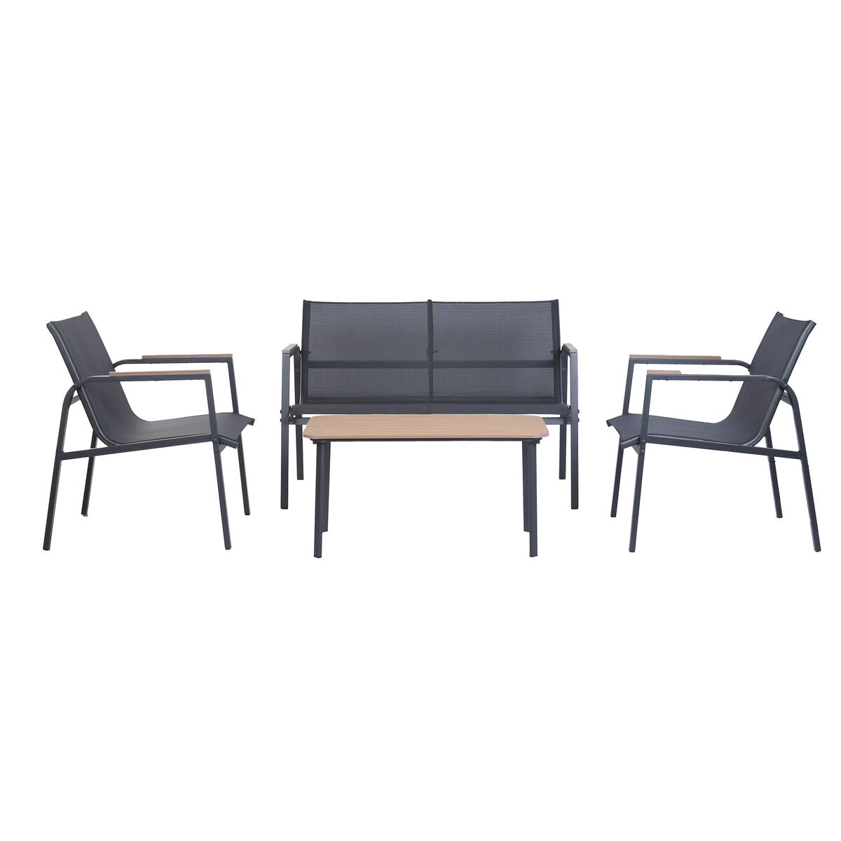 Trädgårdssoffa Home ESPRIT Svart Mörkgrå 119 X 70 X 64 CM finns hos Nordekko