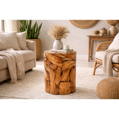 Fotpall Home ESPRIT Brun 35 x 35 x 40 cm finns hos Nordekko
