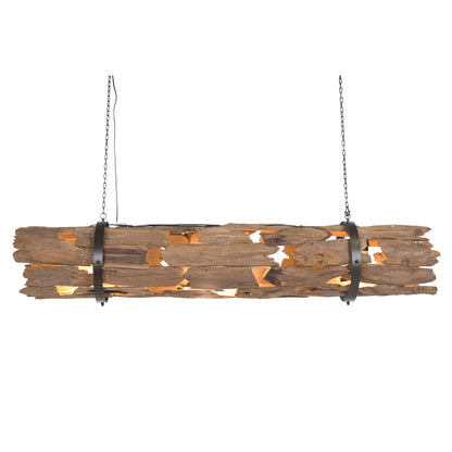 Taklampa Home ESPRIT Brun Trä Järn teakträ 50 W 180 X 33 X 33 CM finns hos Nordekko