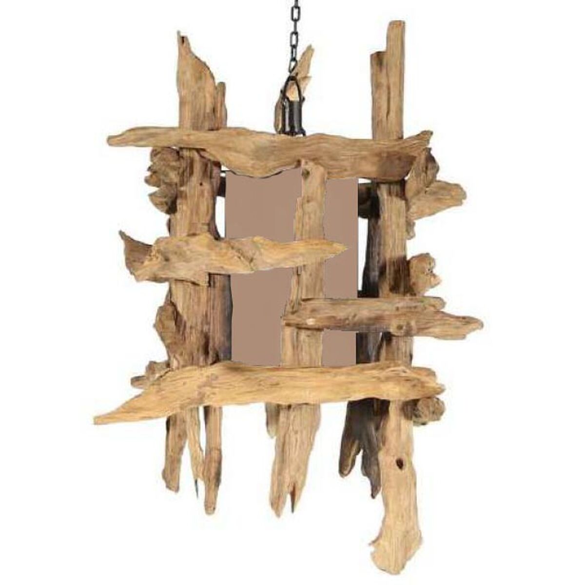 Taklampa Home ESPRIT Brun teakträ 50 X 50 X 79 CM finns hos Nordekko