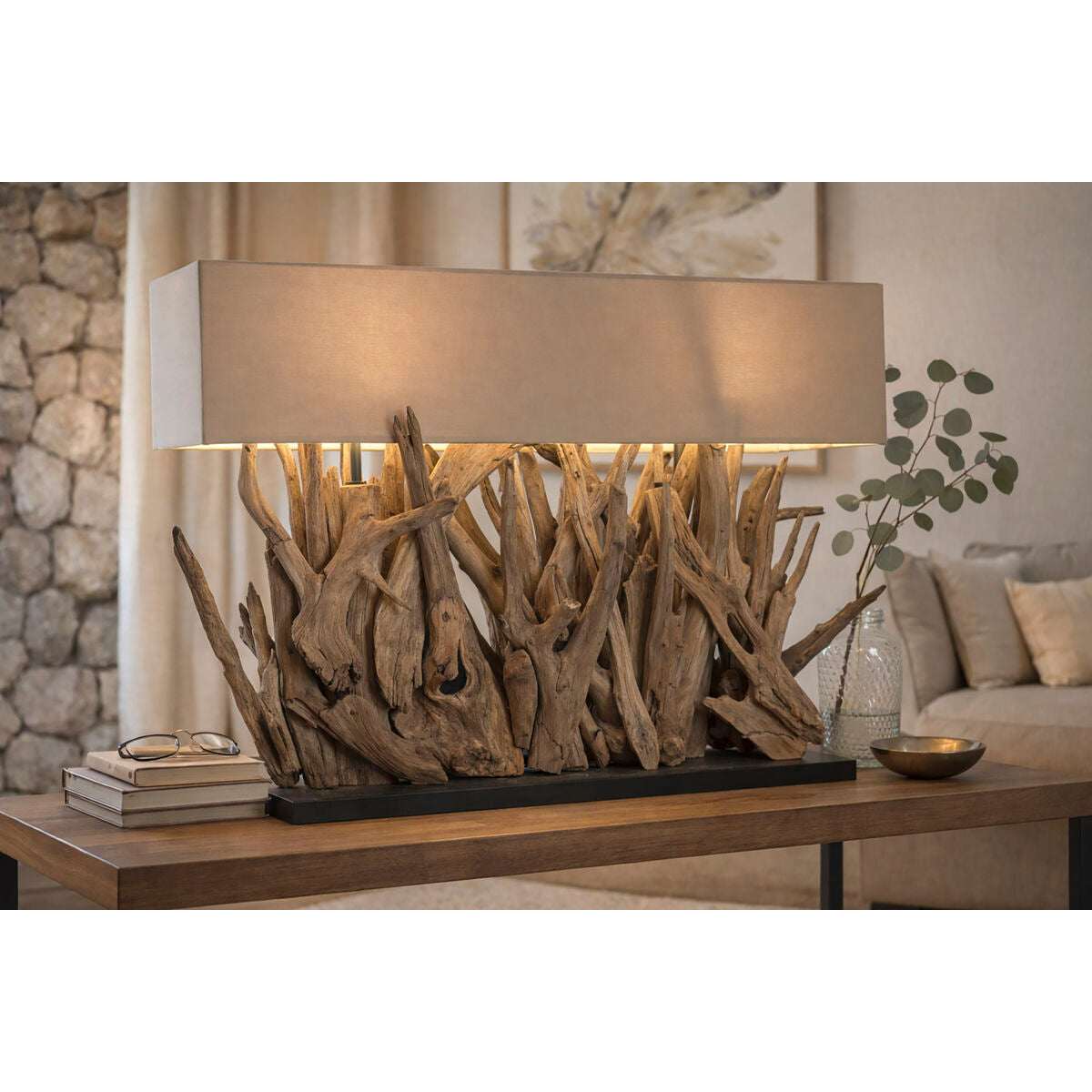 Bordslampa Home ESPRIT Brun Svart 50 W 220 V finns hos Nordekko