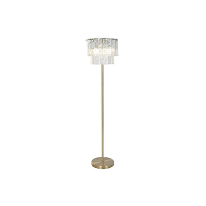 Golvlampa Home ESPRIT Transparent Gyllene 25 W 220 V 38 x 38 x 160 cm finns hos Nordekko