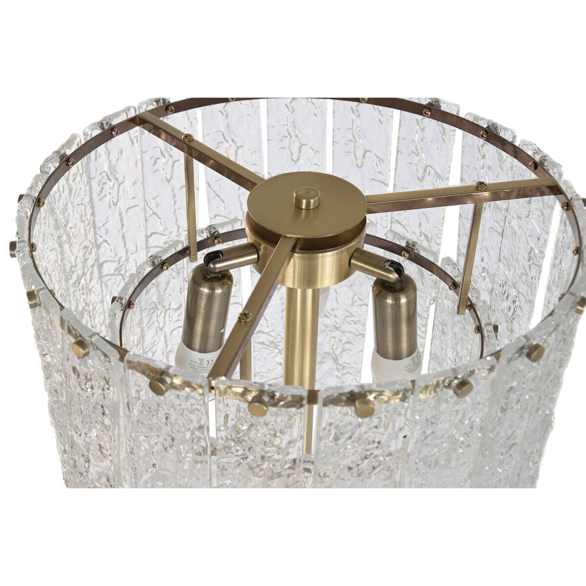 Golvlampa Home ESPRIT Transparent Gyllene 25 W 220 V 38 x 38 x 160 cm finns hos Nordekko