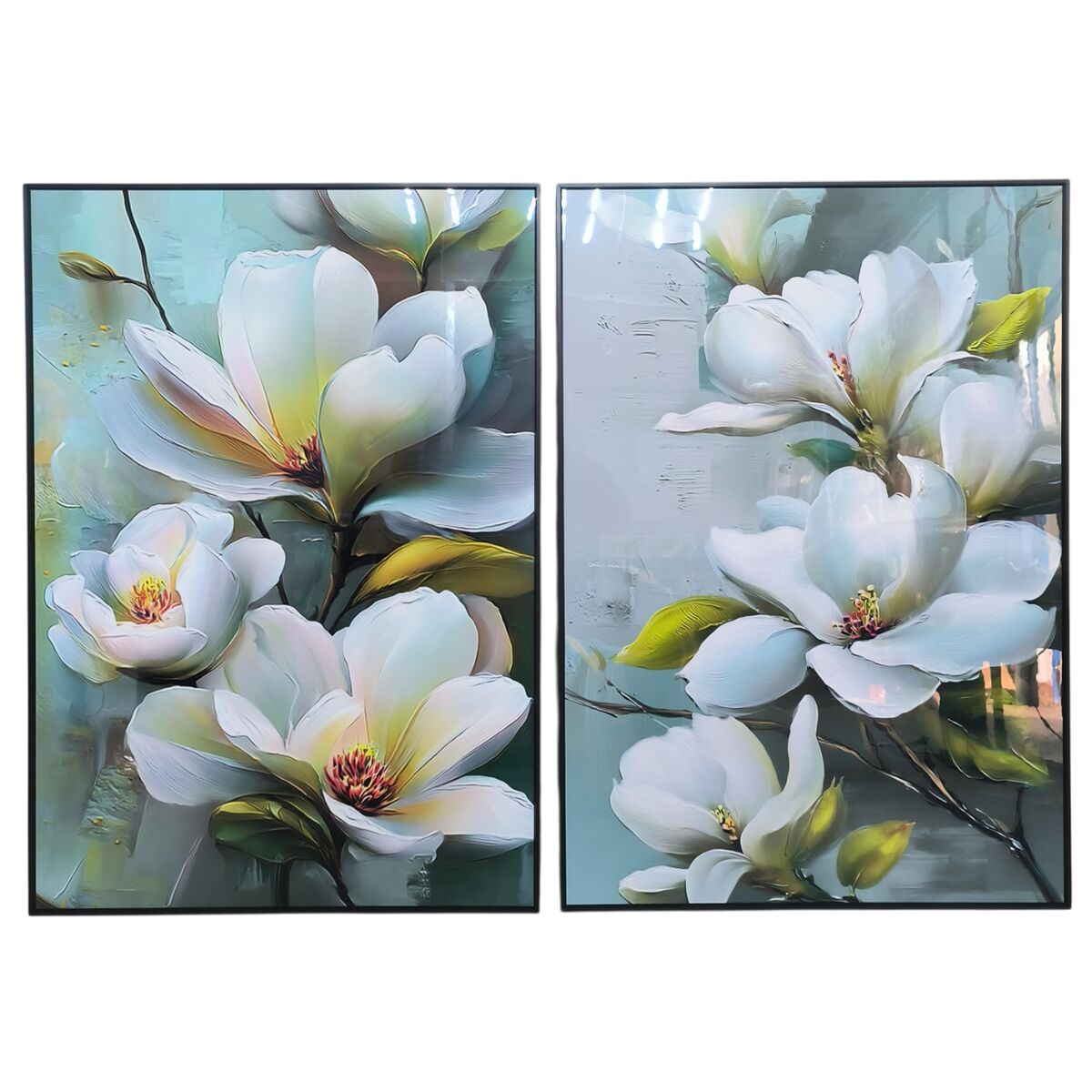 Tavla Home ESPRIT Vit Grön Shabby Chic 70 x 3,5 x 100 cm (2 antal) finns hos Nordekko
