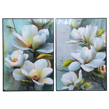 Tavla Home ESPRIT Vit Grön Shabby Chic 70 x 3,5 x 100 cm (2 antal) finns hos Nordekko