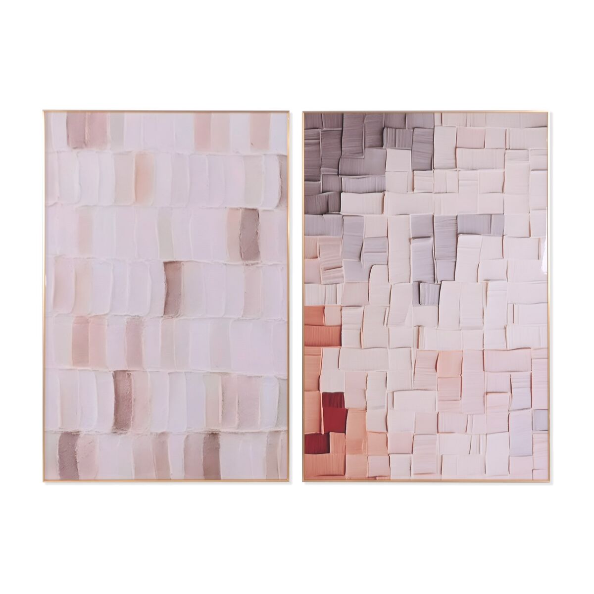 Tavla Home ESPRIT Beige Abstrakt Skandinavisk 80 x 3,5 x 120 cm (2 antal) finns hos Nordekko