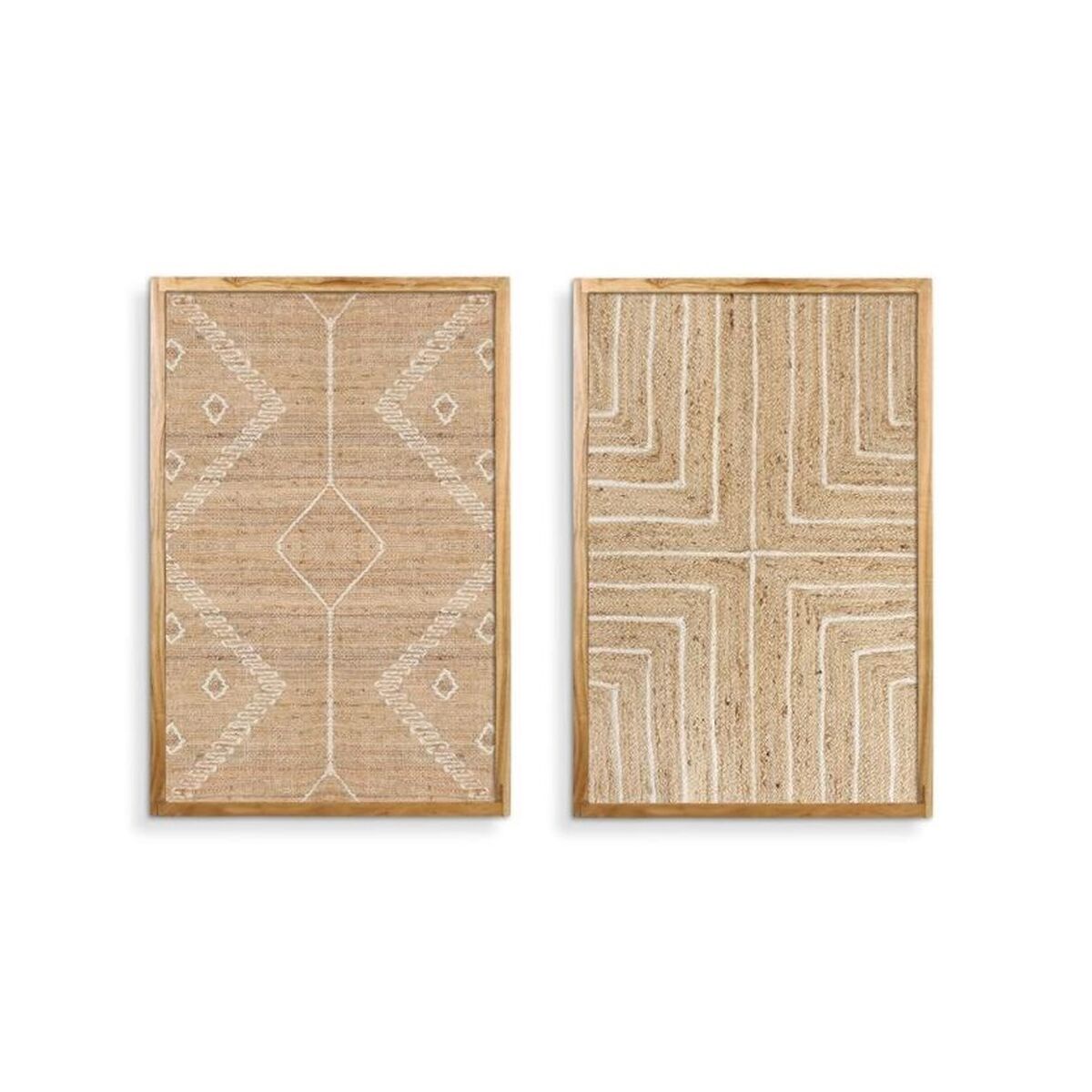 Tavla Home ESPRIT Naturell Boho Med relief 60 x 3 x 90 cm (2 antal) finns hos Nordekko