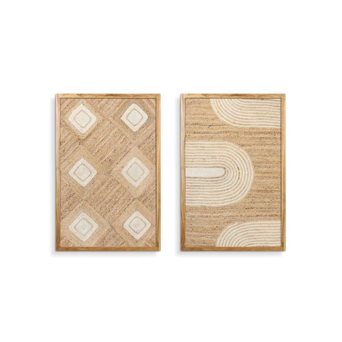 Tavla Home ESPRIT Naturell Boho Med relief 60 x 3 x 90 cm (2 antal) finns hos Nordekko