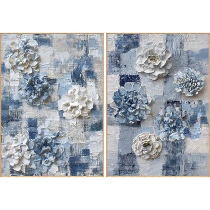 Tavla Home ESPRIT Blå Vit Modern 103 x 4 x 143 cm (2 antal) finns hos Nordekko