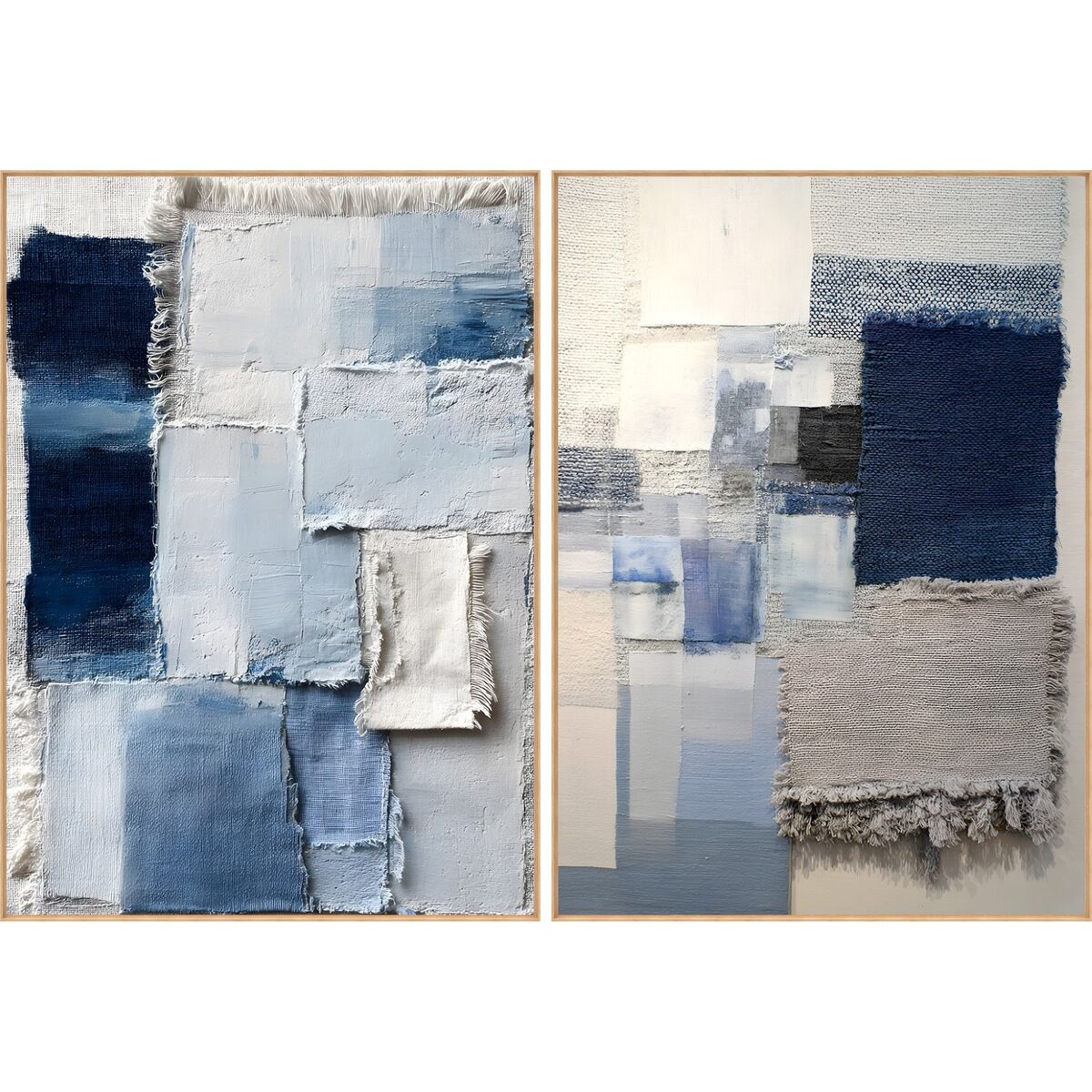 Tavla Home ESPRIT Blå Vit Abstrakt Modern 103 x 4 x 143 cm (2 antal) finns hos Nordekko