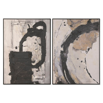 Tavla Home ESPRIT Svart Grå Modern 103 x 4 x 143 cm (2 antal) finns hos Nordekko