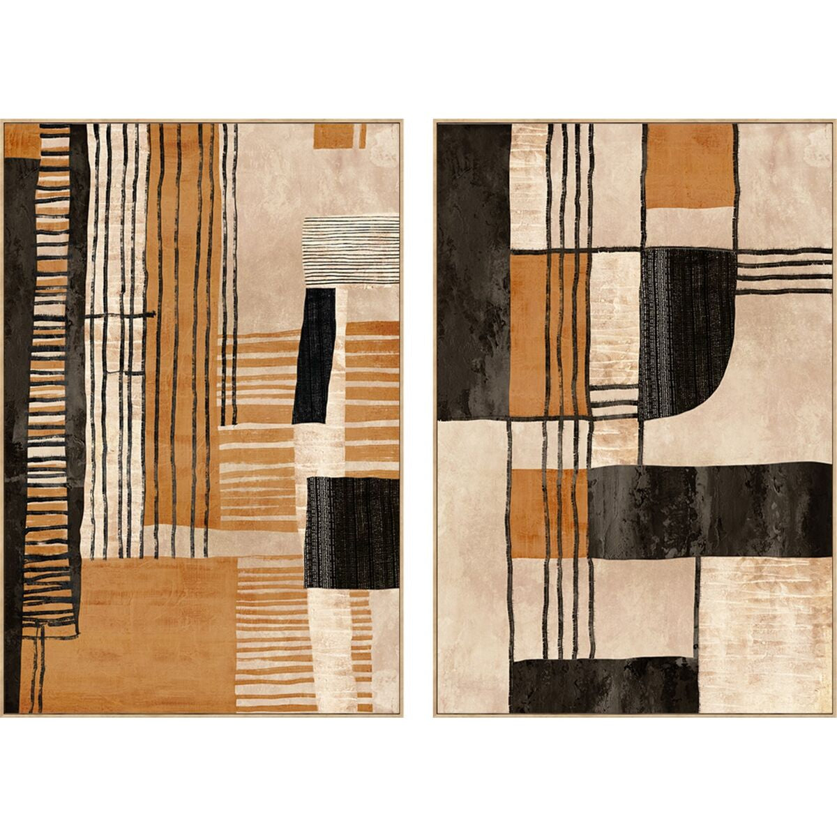 Tavla Home ESPRIT Beige Orange Urban 82,5 x 4,5 x 122,5 cm (2 antal) finns hos Nordekko