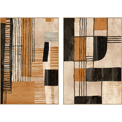 Tavla Home ESPRIT Beige Orange Urban 82,5 x 4,5 x 122,5 cm (2 antal) finns hos Nordekko