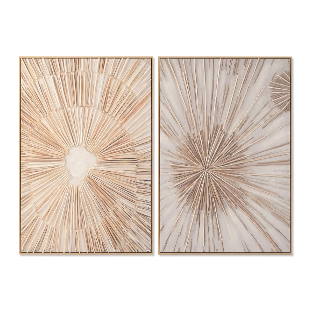 Tavla Home ESPRIT Vit Naturell Skandinavisk (2 antal) finns hos Nordekko