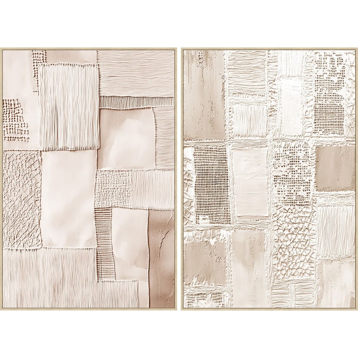 Tavla Home ESPRIT Beige Modern Urban 82,5 x 4,5 x 122,5 cm (2 antal) finns hos Nordekko