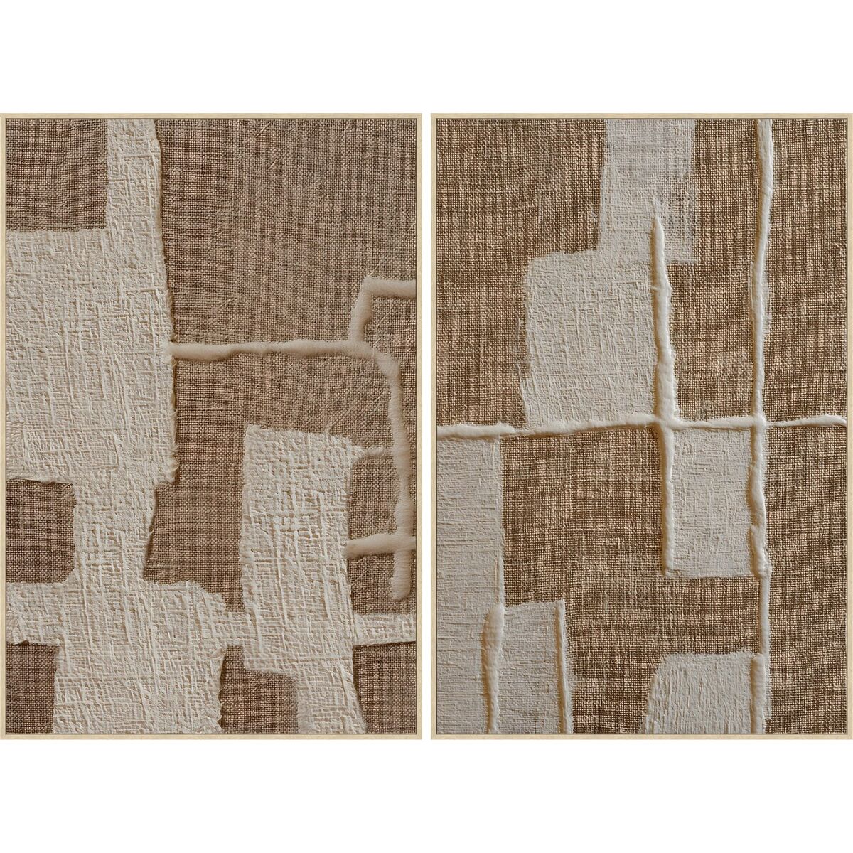 Tavla Home ESPRIT Vit Beige Skandinavisk 82,5 x 4,5 x 122,5 cm (2 antal) finns hos Nordekko