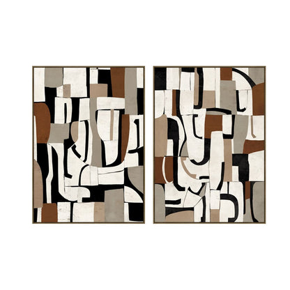 Tavla Home ESPRIT Vit Grå Abstrakt Urban 100 x 4 x 140 cm (2 antal) finns hos Nordekko
