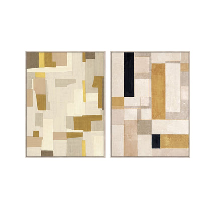 Tavla Home ESPRIT Gul Beige Med relief Urban 90 x 4 x 120 cm (2 antal) finns hos Nordekko