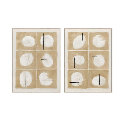 Tavla Home ESPRIT Vit Svart Beige Modern Med relief Urban 90 x 4 x 120 cm (2 antal) finns hos Nordekko