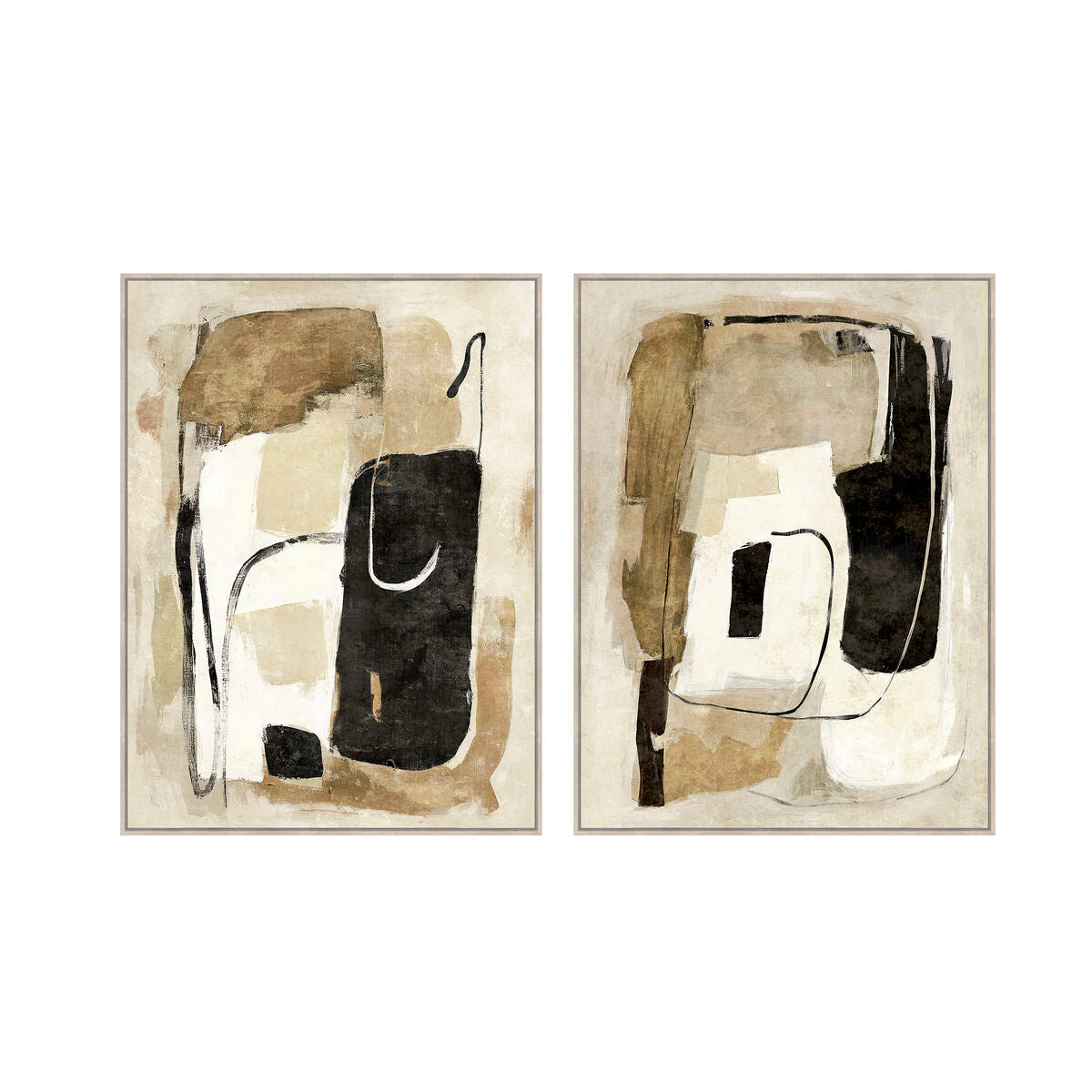Tavla Home ESPRIT Svart Beige Abstrakt Urban 90 x 4 x 120 cm (2 antal) finns hos Nordekko